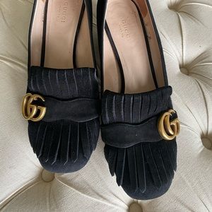 GUCCI BLACK SUADE LOAFERS